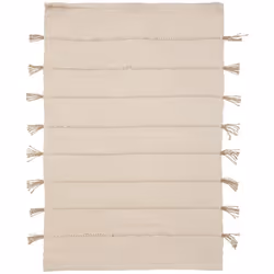 Tapis "tula" en coton avec pompon en jute 60x90cm - Atmosphera createur d'interieur. Couleur : Ivoire. Matière principale : . ...
