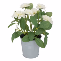 Fleurs artificielles - pot en zinc - H20 cm - Blanc - Atmosphera createur dinterieur