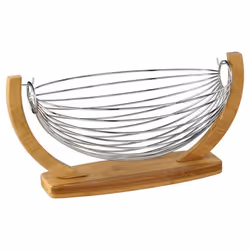 5five - corbeille balançoire métal 36x21cm bambou