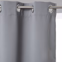 Rideau occultant uni gris 140x260