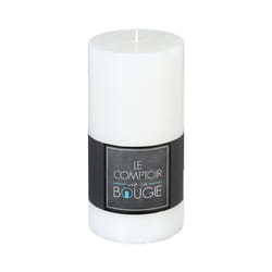 Bougie décorative ronde Rustic - Diam. 7 cm - Blanc