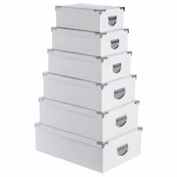 Set de 6 Boites de rangement Blanc