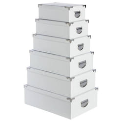 Set de 6 Boites de rangement Blanc