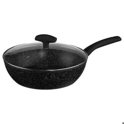 Sauteuse Revêtement pierre 28 Cm + Couvercle En Verre - Secret De Gourmet