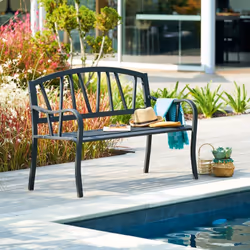 Description générale Le banc de jardin Alvernia Hespéride est un meuble élégant en métal qui s'intègre parfaitement à votre e ...