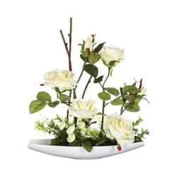 Composition de roses en céramique H36.5