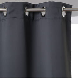 Rideau occultant uni gris foncé 140x260