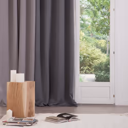 Rideau occultant uni gris foncé 140x260