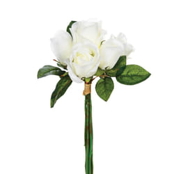 Bouquet de Fleurs  7 Roses  31cm Blanc