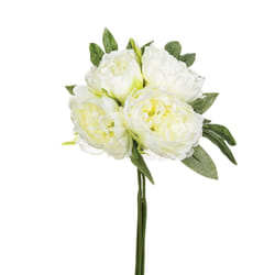 Bouquet de Fleurs  4 Pivoines  31cm Blanc