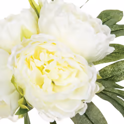 Bouquet de Fleurs  4 Pivoines  31cm Blanc
