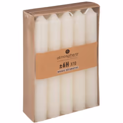 Basique indispensable, le lot de 10 bougies bâtons* Atmosphera vous permettra d'équiper vos bougeoirs et photophores avec une ...
