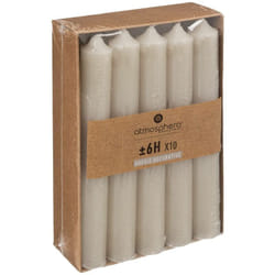 Atmosphera - Lot de 10 bougies bâtons gris taupe 45g créateur d'intérieur
