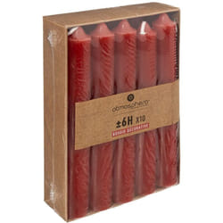 Atmosphera - Lot de 10 bougies bâtons rouge 45g créateur d'intérieur