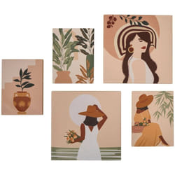 Toile imprimée Cynthia pêche 25x25cm Atmosphera créateur d'intérieur
