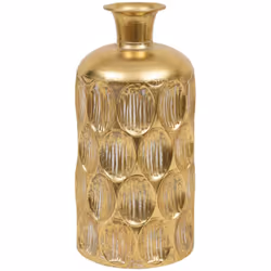 Vase met strie belli dore h41 - Atmosphera createur d'interieur. Couleur : Doré. Matière principale : Fonte. Longueur : 18.00 ...