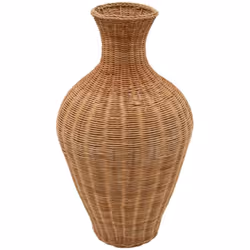 Vase nat rotin melia h71 - Atmosphera createur d'interieur. Couleur : Beige. Matière principale : Rotin. Longueur : 40.00 cm. ...