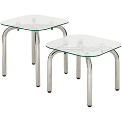 Atmosphera - Table d appoint Hecate argent 50x50cm créateur d'intérieur