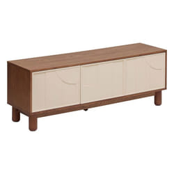 Atmosphera - Meuble Bas 2 Portes 4 Étagères Jilani Marron 140x40cm Créateur D'Intérieur