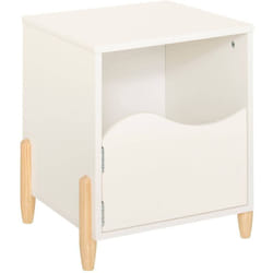 Table de chevet enfant Douceur blanc 35,5x40cm - Atmosphera créateur d'intérieur
