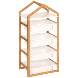 Atmosphera - Meuble de rangement 4 étagères Bako blanc 43x94,5cm créateur d'intérieur