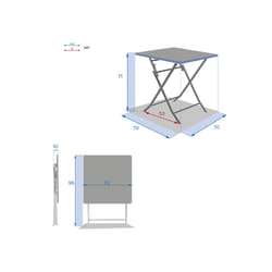Table De Jardin Carrée Greensboro 70 X 70 Cm Café - Hespéride