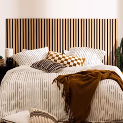 Lot de 4 Panneaux décoratif accoustique tasseaux bois Colva 120x30 cm - (Soit 120x120cm) - Effet chêne clair