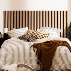 Lot de 4 Panneaux décoratif accoustique tasseaux bois Colva 120x30 cm - (Soit 120x120cm) - Effet chêne clair