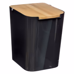 5five - poubelle à couvercle bambou 5l naturéo noir
