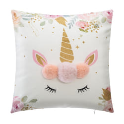 Coussin Licorne Pompons