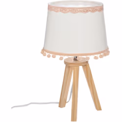 Douce et design, cette lampe à poser décorera avec douceur la chambre de votre enfant. On aime le mélange des pieds en bois e ...