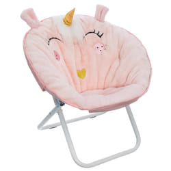 Fauteuil enfant pliant Licorne, rose en tissu D. 50 x H. 55cm