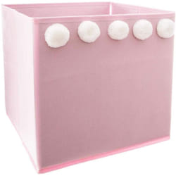 Atmosphera - Bac De Rangement Pliable Pompons Rose 0