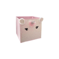 Bac De Rangement Licorne Rose Pompons Atmosphera
