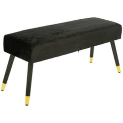 Banc velours Salome noir 100x35cm - Atmosphera créateur d'intérieur