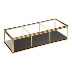 Boîte à Bijoux Verre Velours Doré