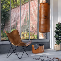 Housse Papillon Cuir Cognac