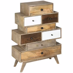Description générale La commode Koval d'Atmosphera est une pièce unique en bois massif de manguier, au design original qui ap ...