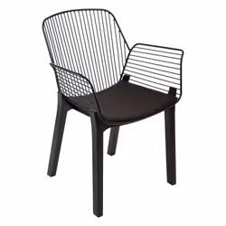 Fauteuil design bois et métal Alby