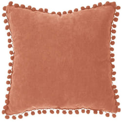 Atmosphera - Coussin pompons rose terracotta 40x40cm créateur d'intérieur
