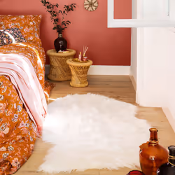 Tapis Fourrure Olso Ivoire