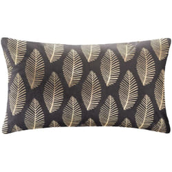Atmosphera - Coussin Tropic velours gris ardoise 30x50cm créateur d'intérieur