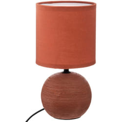 Atmosphera - Lampe céramique Timéo rose terracotta strié H25cm créateur d'intérieur