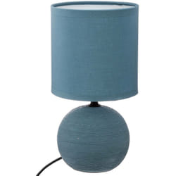 Lampe céramique Timéo bleu strié H25cm - Atmosphera créateur d'intérieur