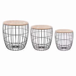 Vivez d'agréables instants de détente et de convivialité avec le set de 3 tables à café "Atomic" Atmosphera. Leurs multiples  ...