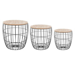Atmosphera - Tables gigognes Atomic noir D30 38 41cm créateur d'intérieur