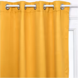 Atmosphera - Rideau occultant Feuilles jaune moutarde 140x260cm créateur d'intérieur