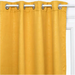 Atmosphera - Rideau occultant Feuilles jaune moutarde 140x260cm créateur d'intérieur