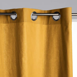 Rideau Panama jaune moutarde 140x260cm Atmosphera créateur d'intérieur