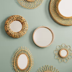 Miroir Tressé Terre Beige